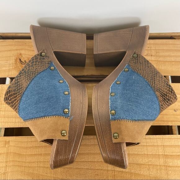 Cato multipattern platform chunky heel sandals size 10M Y2K - Picture 3 of 10